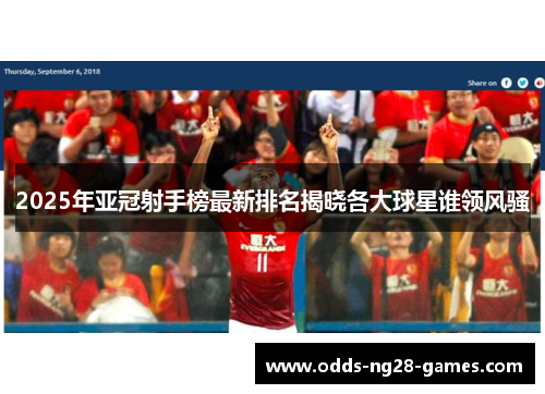 2025年亚冠射手榜最新排名揭晓各大球星谁领风骚